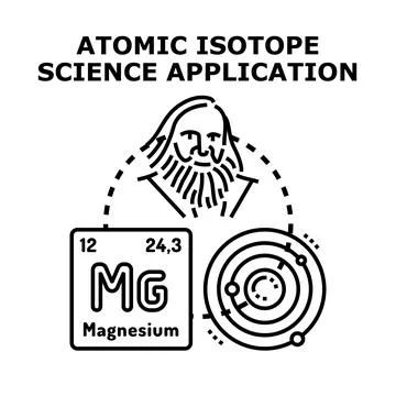 Atomic isotope science application research concept Stock Illustration