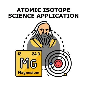 Atomic isotope science application research concept Stock Illustration