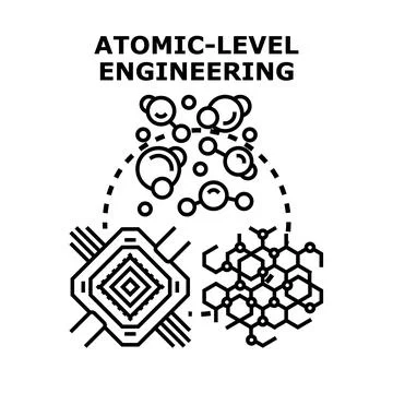 Atomic level engineering concept for science and technology Stock Illustration