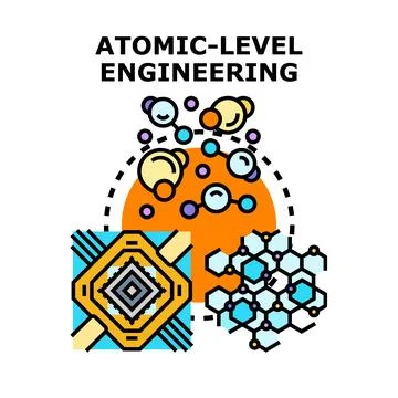Atomic level engineering concept for science and technology Stock Illustration