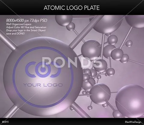 Atomic Logo Plate PSD-Vorlage