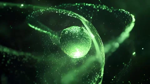 Atomic model or structure background, atom with electrons orbiting the nucleus. Stock Footage 314394619