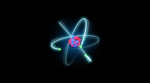 Atomic model or structure background, bohr atom with electrons orbiting the Illustrazione stock