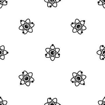 Atomic model pattern seamless black Stock Illustration
