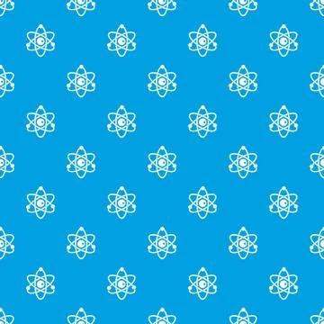 Atomic model pattern seamless blue Stock Illustration