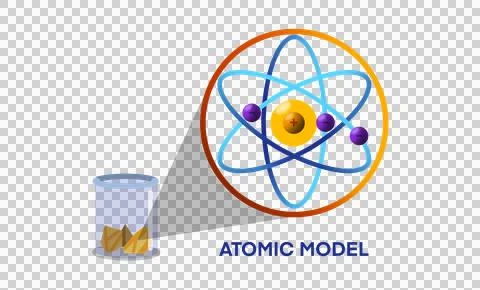 Atomic model, Rutherford Model of Atom Illustrazione stock