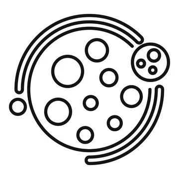 Atomic model structure orbiting electrons icon thin line Stock Illustration
