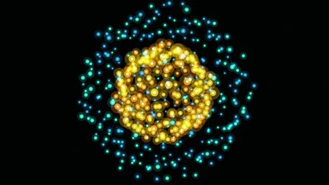 Atomic network node glowing sphere seamless loop motion background Stock Footage 344799260