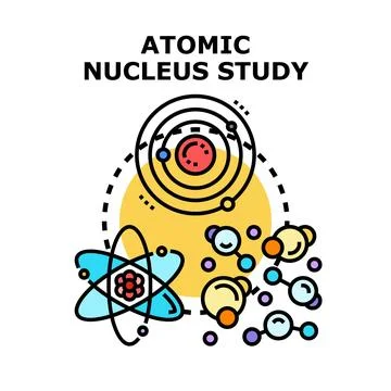 Atomic nucleus study and molecular chemistry illustration Stock Illustration
