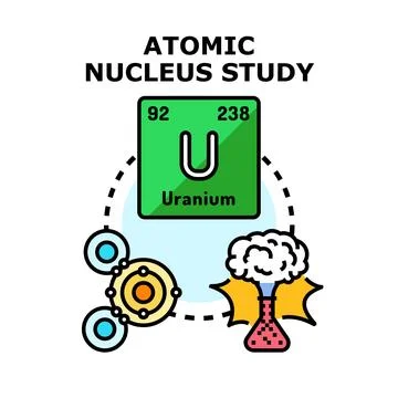 Atomic nucleus study exploring scientific research Stock Illustration