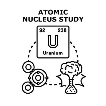Atomic nucleus study exploring scientific research Stock Illustration