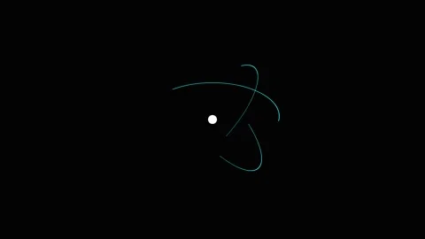 Atomic orbits rotating with luminous core in dark scientific backdrop cinem.. Stock Footage 342507658