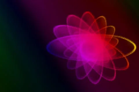 Atomic particle background as theme of physics Stock Illustration