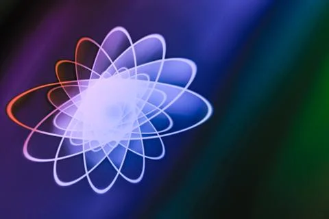 Atomic particle background as theme of physics Stock Illustration