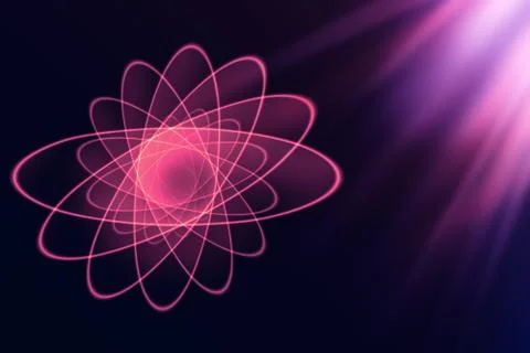 Atomic particle background as theme of physics Stock Illustration