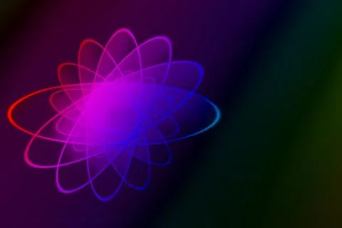 Atomic particle background as theme of physics Stock Photos