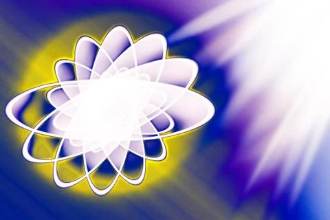 Atomic particle background as theme of physics Stock Photos