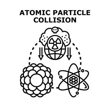 Atomic particle collision causing nuclear danger concept Stock Illustration