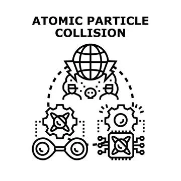Atomic particle collision physics research and global science concept Illustrazione stock