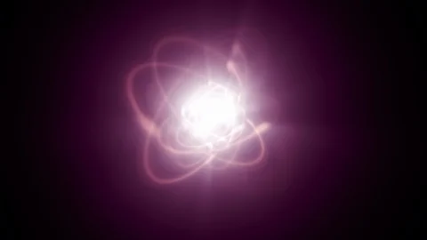 Atomic Particles Collide, Spin and Shine Stock Footage 88648238