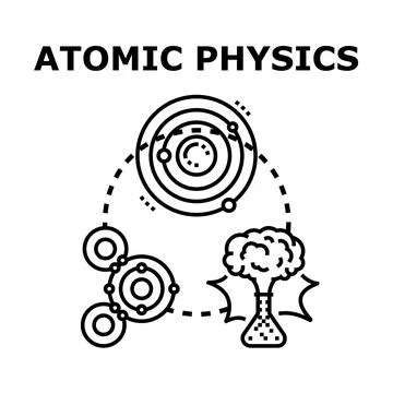 Atomic physics concept analyzing nuclear energy structure Stock Illustration