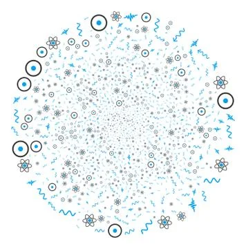 Atomic Physics Fireworks Sphere Stock Illustration