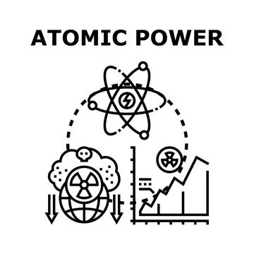 Atomic power generation concept with global implications and risks Stock Illustration
