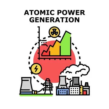 Atomic power generation concept illustration clean energy Stock Illustration