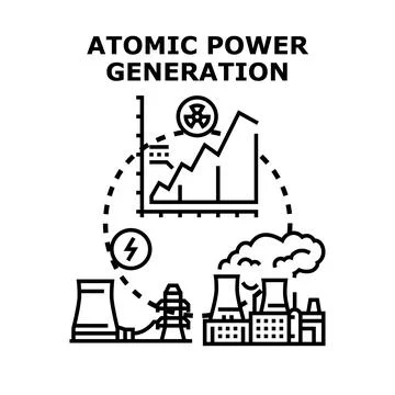 Atomic power generation concept illustration clean energy Stock Illustration