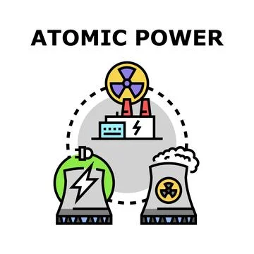 Atomic power producing energy concept illustration Stock Illustration