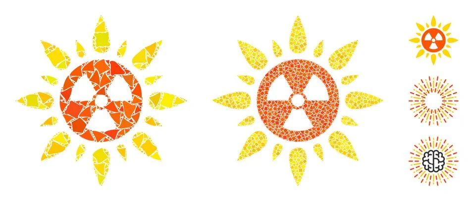 Atomic radiation Mosaic Icon of Humpy Items Ilustración de archivo