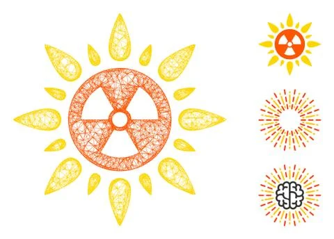 Atomic Radiation Polygonal Web Vector Mesh Illustration Stock Illustration