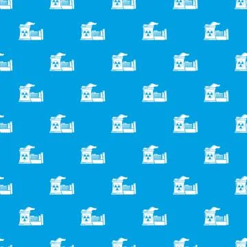 Atomic reactor pattern vector seamless blue Stock Illustration
