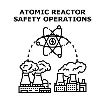 Atomic reactor safety operations protecting energy production Stock Illustration
