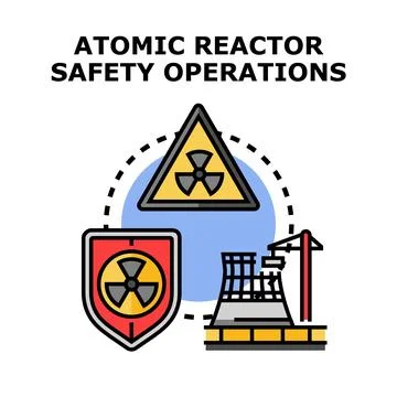 Atomic reactor technology safety producing clean energy Stock Illustration