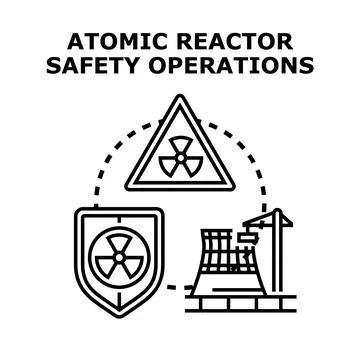 Atomic reactor technology safety producing clean energy Stock Illustration