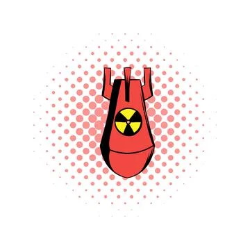 Atomic red bomb comics icon Stock Illustration