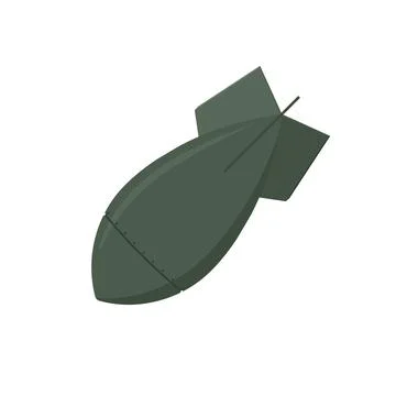 Atomic rocket bomb flies down. Vector illustration. Stock Illustration