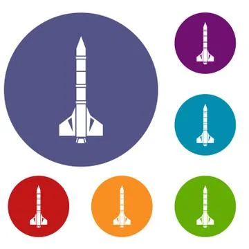 Atomic rocket icons set Stockillustratie
