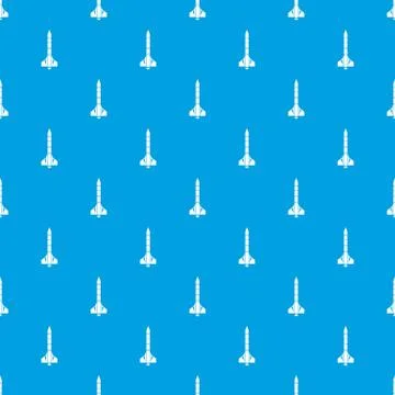 Atomic rocket pattern seamless blue Stock Illustration