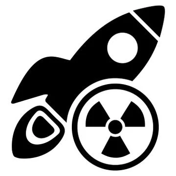 Atomic Rocket Science Flat Vector Icon Stock Illustration