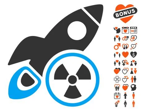 Atomic Rocket Science Pictograph With Bonus Ilustração Stock