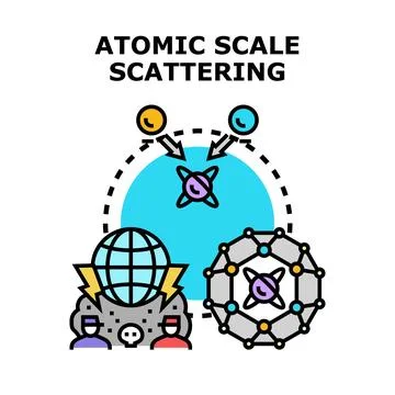 Atomic scale scattering conceptual vector diagram Stock Illustration