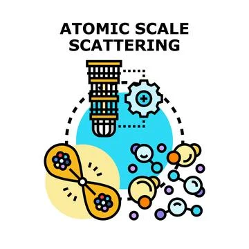 Atomic scale scattering studying science and research 스톡 일러스트