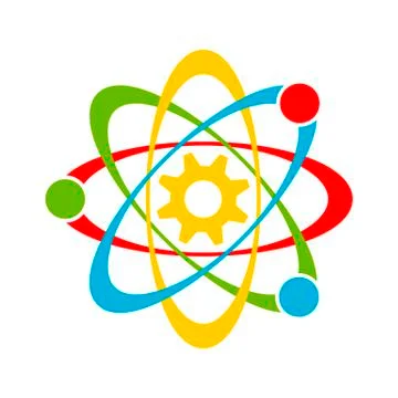 Atomic Science Engineering Colorful Symbol Design Stock Illustration