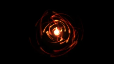 Atomic Science Rotating Particle Electron Animation - Seamless Loop Red Stock Footage 88091632