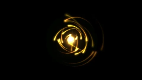 Atomic Science Rotating Particle Electron Animation - Seamless Loop Golden Stock Footage 88091727