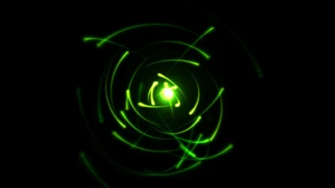 Atomic Science Rotating Particle Electron Animation - Seamless Loop Green Stock Footage 88091810