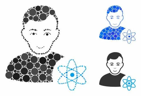 Atomic scientist Composition Icon of Circles 스톡 일러스트