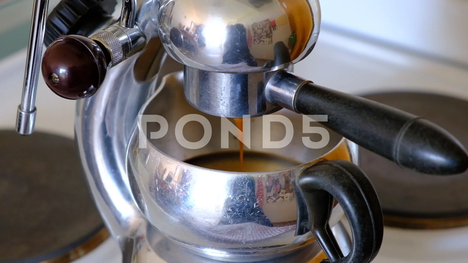 Atomic Stove Top Coffee Machine Brewing Stock Video Pond5